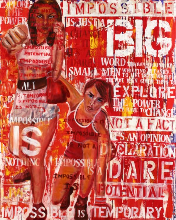Boxing - Laila Ali - Original Portrait Artwork by Ronit Galazan at RonitGallery