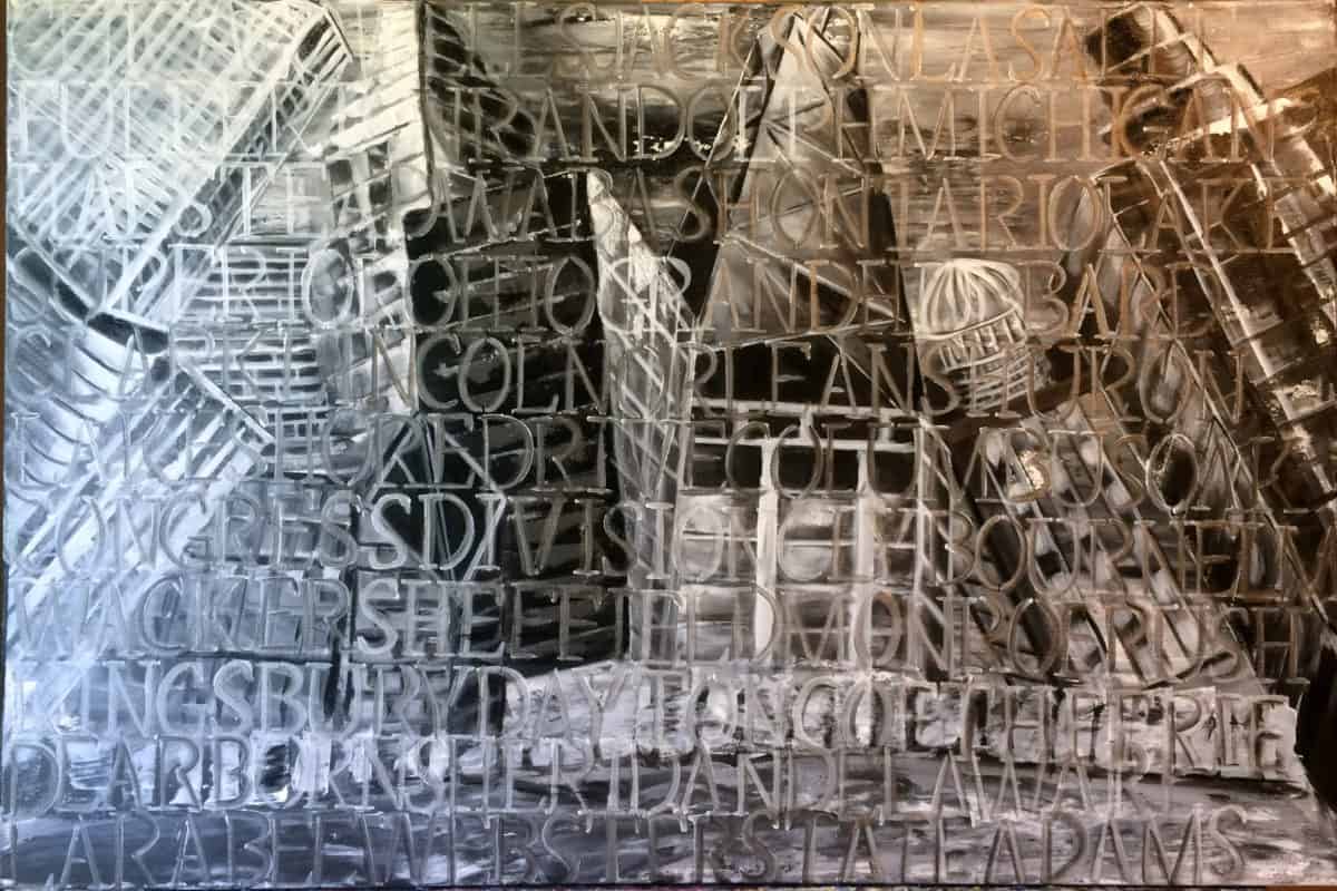 Chicago (in black & white) - Original Cityscape & Stairwell Artwork by Ronit Galazan at RonitGallery