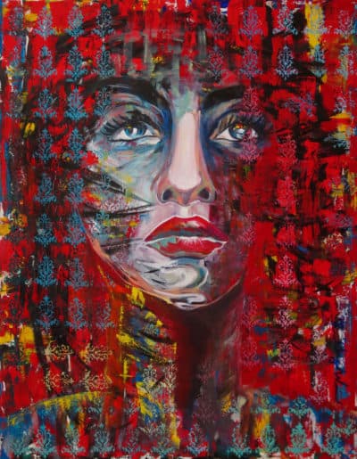 Hiding Beauty - Original Portrait Artwork by Ronit Galazan at RonitGallery