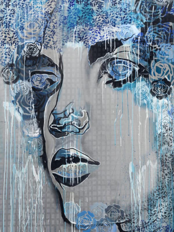 Silver Lining - Original Portrait Artwork by Ronit Galazan at RonitGallery