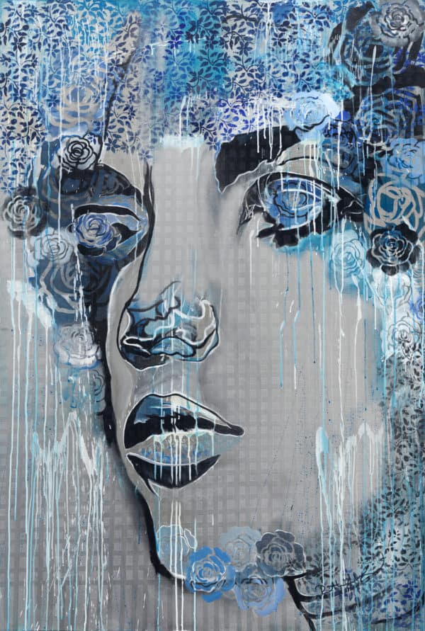 Silver Lining - Original Portrait Artwork by Ronit Galazan at RonitGallery
