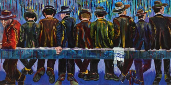 Waiting for the Tenth II - Original Judaica Artwork by Ronit Galazan